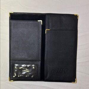 Unisex Elegant Black Leather Passport Business Card Credit Card Holder